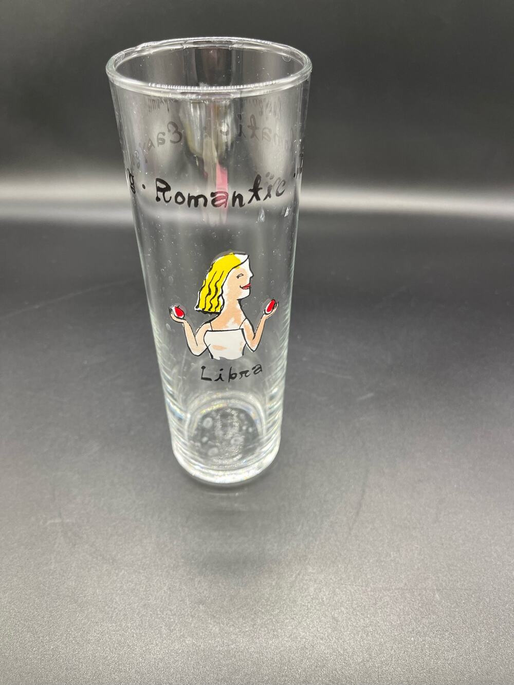 Romantic Easygoing Libra Tall Drinking Glass 7" September - October